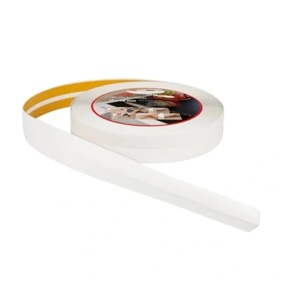 Afbeelding van ProfiPVC Soft Skirting 5m 18x18mm zelfklevende afwerkingstrip voor keuken en badkamer, PVC afdichtingsband, flexibel, zachte afdichting, gemakkelijk te installeren, wit