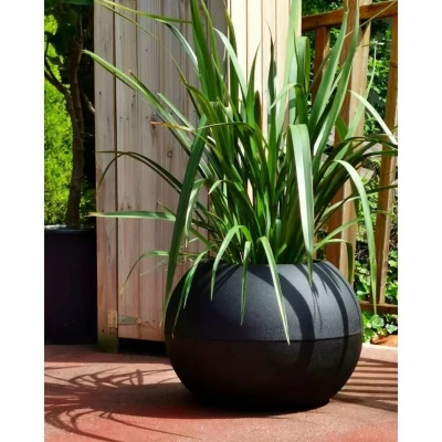 Afbeelding van Bloempot Riviera Zwart Plastic Cirkelvormig Klot Ø 50 cm