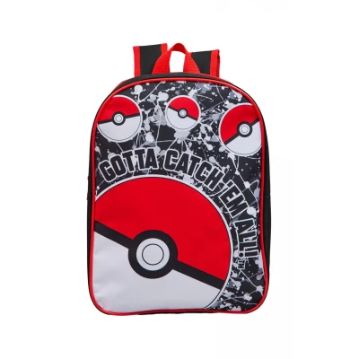 Afbeelding van Pokémon Pokeball schooltas kleuter rugzak zwart 32 cm
