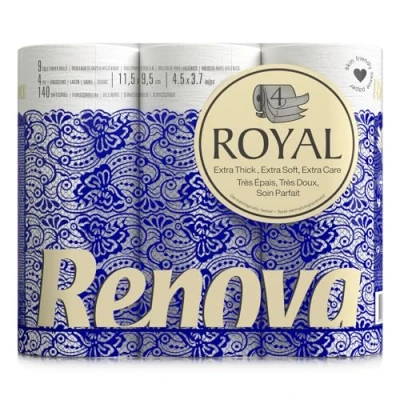 Image de Renova Royal Papier hygiénique 4 plis blanc, 9 rouleaux CONFORT 200045194