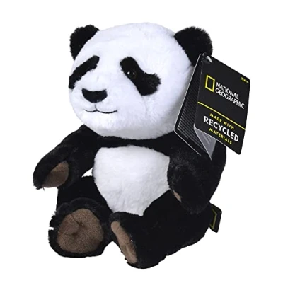 Image de Animal en peluche National Geographic Panda Noir et Blanc 25 cm