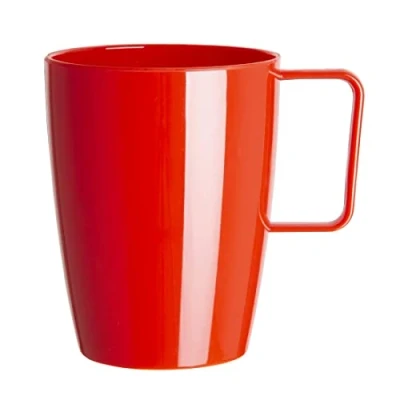 Afbeelding van Olympia Kristallon polycarbonaat bekers met oor rood (12 stuks)