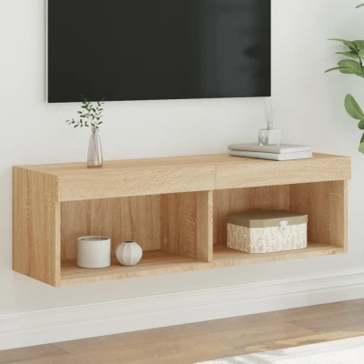 Afbeelding van vidaXL Tv meubel met LED verlichting 100x30x30 cm sonoma eikenkleurig