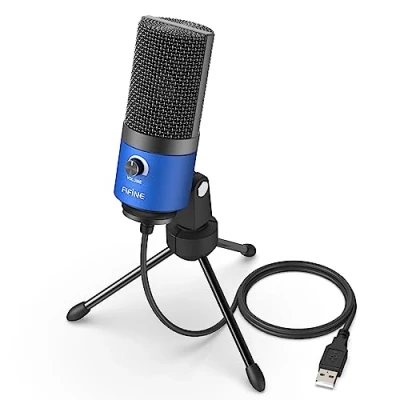 Image de FIFINE microphone USB PC pour Mac PS4 PS5, de streaming avec support, enregistrement qualité studio Bleu