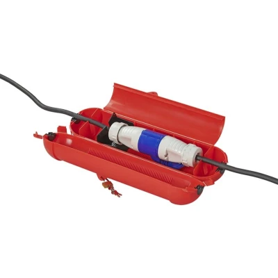 Afbeelding van Pro Plus Veiligheidsbox voor CEE Stekkerverbindingen met Hangslot IP44 Ø 9 x 37 cm Rood