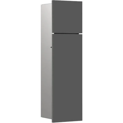 Afbeelding van emco asis module pure WC module, tweedelig houten front, verborgen, aanslag rechts, 600x170mm, 975551503