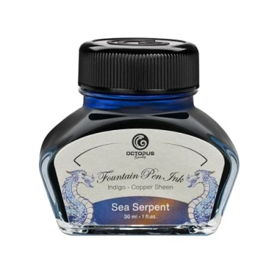 Afbeelding van Octopus Fluids Sea Serpent Sheen Ink Vulpen, glas, 30 ml, blauw