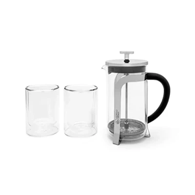 Afbeelding van Leopold Vienna Coffee maker Shiny 600ml + 2 d.w. glasses