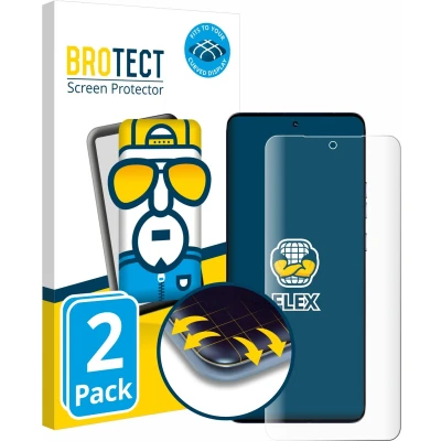 Afbeelding van BROTECT Screenprotector voor Motorola Edge 50 Ultra Folie Beschermfolie transparant volledig dekking (2 Stuks)