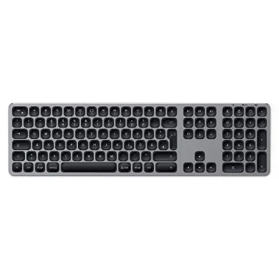 Afbeelding van SATECHI Draadloos Bluetooth toetsenbord met cijferblok van aluminium, voor Macbook Pro/Air M2/M1, iPad Mac Mini M2, iMac M1 (ruimtegrijs, Duitse QWERTZ lay out)