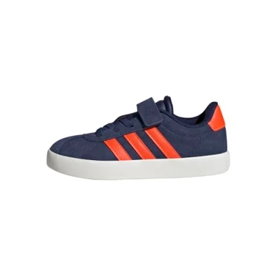 Afbeelding van adidas VL Court 3.0 Hook and Loop schoenen voor kinderen, uniseks, Donkerblauw/impact oranje/goud met., 34 EU