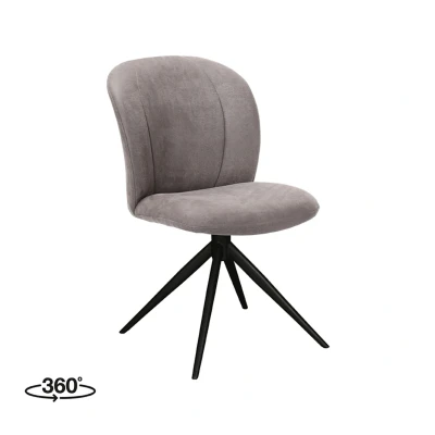 Afbeelding van LABEL51 Eetkamerstoel Kimo Taupe Micro Suede Zwart Onderstel