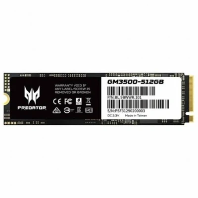 Image de SSD Interne Acer Predator GM 3500 BL9BWWR101 512Go M.2 3D NAND NVMe PCIe 4.0 x4 7400 Mo/s Noir