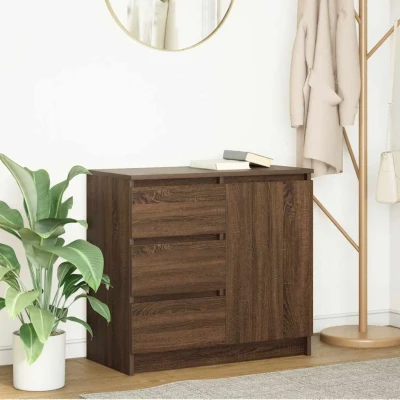 Afbeelding van vidaXL Dressoir met lade 71x35x65 cm spaanplaat bruin eikenkleurig