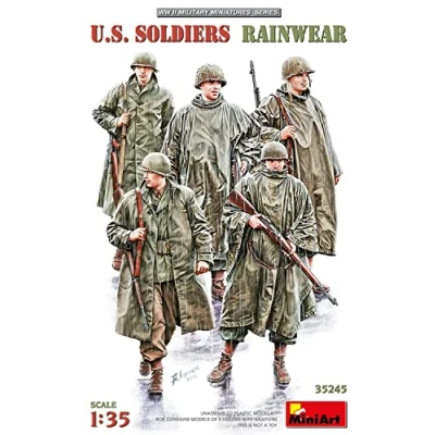 Afbeelding van 1:35 MiniArt 35245 US Soldiers in Rainwear Figures Plastic Modelbouwpakket