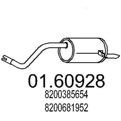 Afbeelding van MTS 01.60928 Einddemper 1100mm
