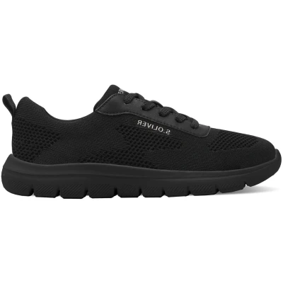 Afbeelding van s.Oliver Damen Sneaker Low Cut aus einem Materialmix Textil und Synthetik zum Schnüren, schwarz (BLACK), 41