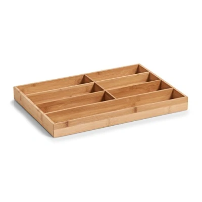 Afbeelding van Zeller bestekbak bamboe hout 44 x 30,5 cm inzetbakken van