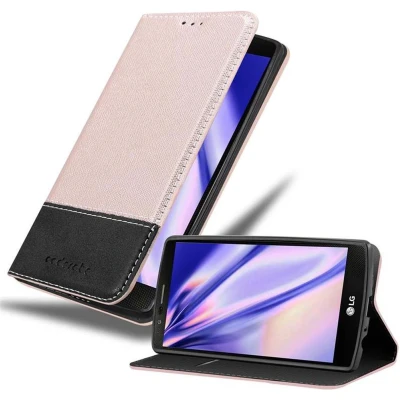 Afbeelding van Cadorabo Hoesje geschikt voor LG G4 / PLUS in ROSE GOUD ZWART Beschermhoes met magnetische sluiting, standfunctie en kaartvakje Book Case Cover Etui