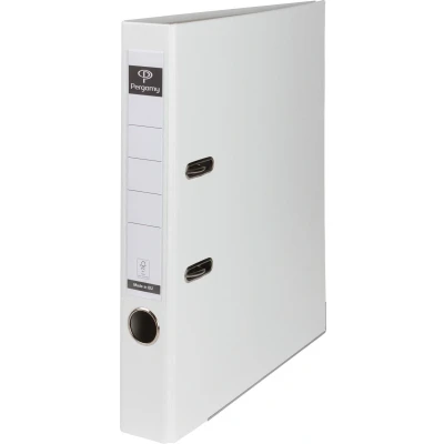 Afbeelding van Pergamy Ordner, Voor Ft A4, Uit Pp En Papier, Met Beschermrand, Rug Van 5 Cm, Wit Ordner