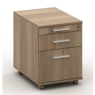 Afbeelding van Luxe houten rolblok Chief 3 Lades Halifax Eiken