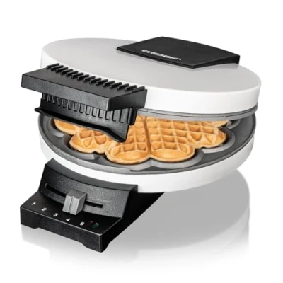 Afbeelding van Cloer 171 Wafelijzer voor taartachtige wafels, 930 W, wafelgrootte 16 cm, bakstoplicht, metaal, wit