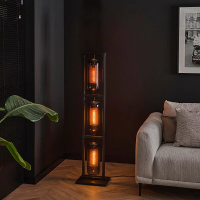 Afbeelding van Wrexham vloerlamp 3L 158 cm staal smoke