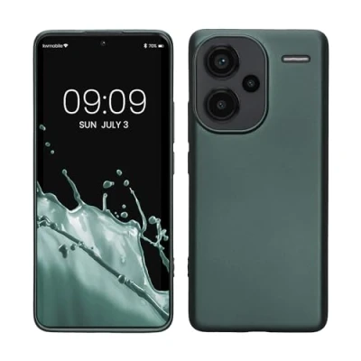 Afbeelding van kwmobile telefoonhoesje geschikt voor Xiaomi Redmi Note 13 Pro+ 5G / Pro Plus Hoesje smartphone Back cover in metallic petrol