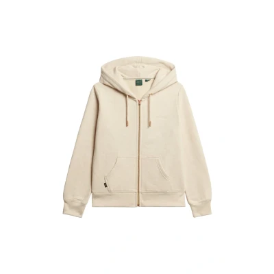 Afbeelding van Superdry Essential LOGO ZIP Sweater met rits, Dames, Maat: 34, Light oat marl