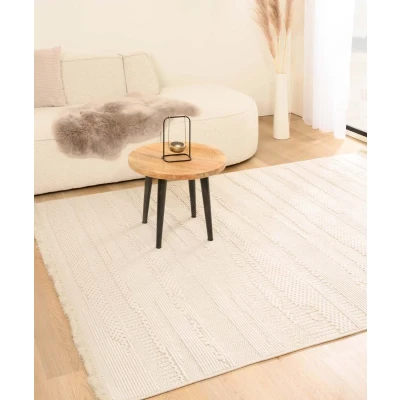Afbeelding van Japandi Tapijt/Vloerkleed Knit Tranquil Wit 120x170 Cm