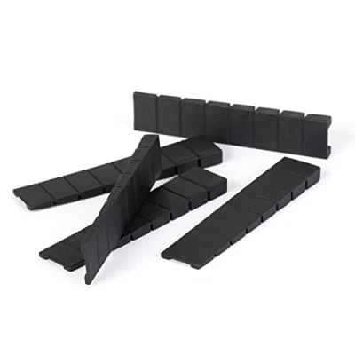 Afbeelding van LouMaxx 20 stuks meubelwiggen 8 x 100 mm zwart kunststof wiggen met geïntegreerde breekpunten