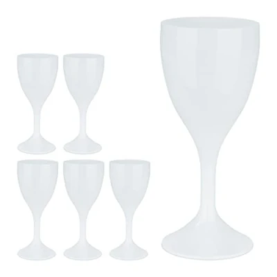 Afbeelding van Relaxdays kunststof wijnglazen set van 6 campingglazen plastic glazen onbreekbaar