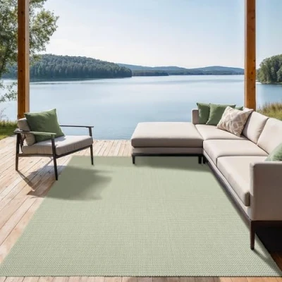 Afbeelding van the carpet Mistra robuust buitentapijt, modern, weerbestendig &amp; UV bestendig, voor balkon, terras en serre Maar ook geschikt de keuken, plat geweven, 160x220