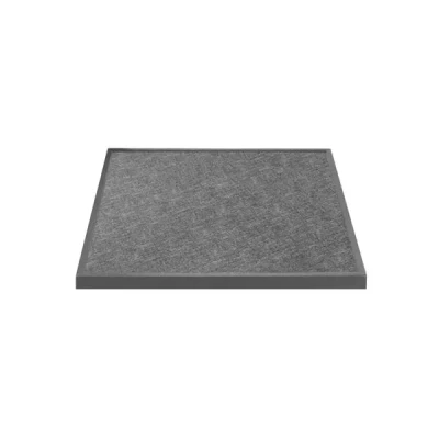 Afbeelding van Bolero Tafelblad van Gehard Glas voor Buiten Zwart Geborsteld Vierkant Grijze Rand 700 Mm DZ873