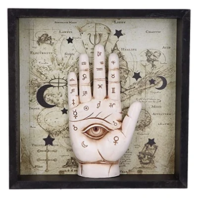 Afbeelding van Nemesis Now Beeld/figuur Palmistry Companion Ingelijst Chiromantie Wandornament (hxbxd) ca. 20,2cm x 20cm 3,8cm