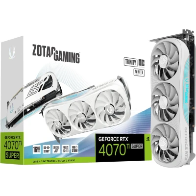Afbeelding van Zotac Nvidia GeForce RTX 4070 Ti Super Videokaart Trinity OC White Edition 16 GB GDDR6X RAM PCIe x16 DisplayPort, HDMI Overclocked