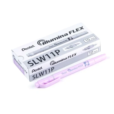 Afbeelding van Pentel illumina Flex SLW11P markeerstift met 2 punten, pastelkleuren, paars, 10 stuks