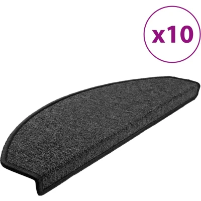Afbeelding van Trapmatten 10 st 65x24x4 cm antracietkleurig