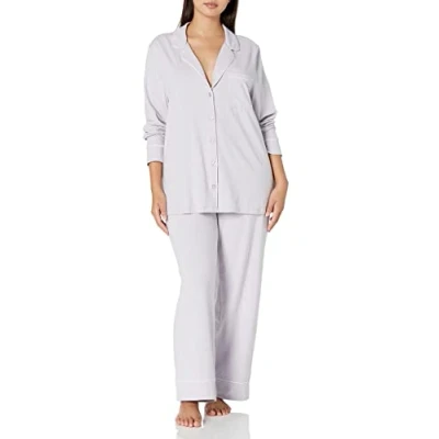 Image de Amazon Essentials Ensemble Pyjama Avec Chemise À Manches Longues, En Coton Et Textile Modal (Grandes Tailles Disponibles) Women&#039;s, Lilas, XL Grande taille