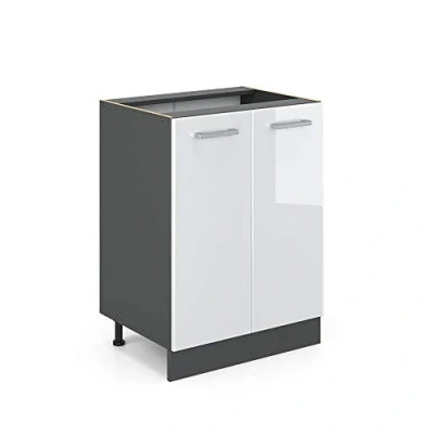 Afbeelding van Vicco Keukenonderkast R Line, Wit Hoogglans/Antraciet, 60 cm zonder werkblad
