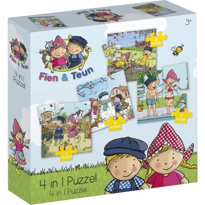 Afbeelding van Bambolino Toys Fien En Teun 4In1 Puzzel 4 16 Stukjes