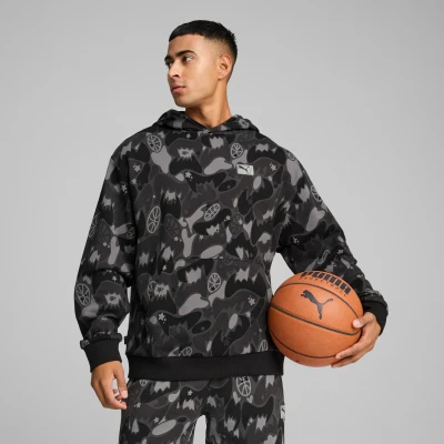 Afbeelding van Puma Hoodie blackaop, Heren, Maat: XL, Black aop