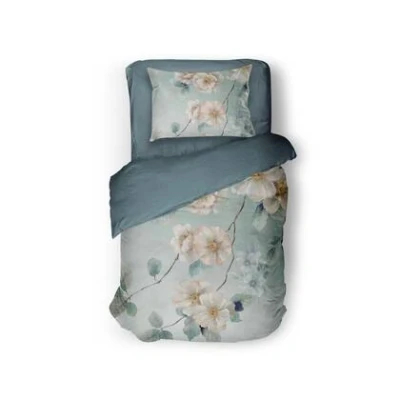 Afbeelding van Eleganzzz Dekbedovertrek Wildflower Light Blue 140x200/220cm Micropercal Eenpersoons Dekbedovertrekken