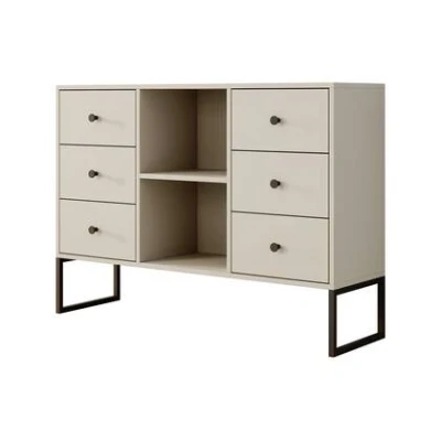 Afbeelding van Meubella Dressoir Lyndall Beige 115 cm