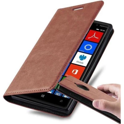 Afbeelding van Cadorabo Hoesje geschikt voor Nokia Lumia 830 in CAPPUCCINO BRUIN Beschermhoes met magnetische sluiting, standfunctie en kaartvakje Book Case Cover Etui