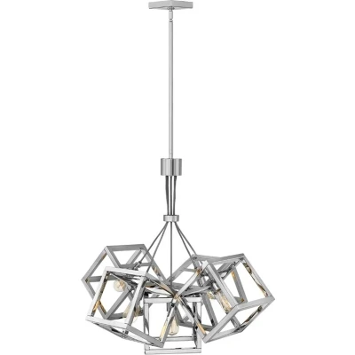 Afbeelding van Hinkley/ Fredrick Ramond LED Pendelarmatuur Ensemble 5X E27 Max 60W Dimbaar Polished Nickel
