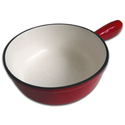 Afbeelding van Rotel 1010150 fonduepan van gietijzer, voor alle warmtebronnen, inclusief inductie, inhoud 2 liter, rood, diameter 21,5 cm