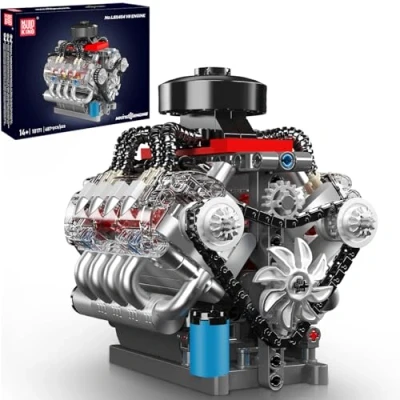 Afbeelding van Mould King 10171 Techniek Supercar V8 Motor Bouwstenen 487 Stuks 8 Cilinder Bouwpakket Model Speelgoed Cadeau Verzamelobjecten voor Jongens en Meisjes