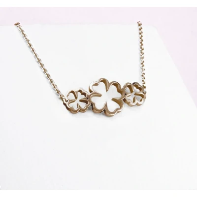 Afbeelding van Ponytail&amp;Co Ketting met 3 Klavers Goud 38+6cm
