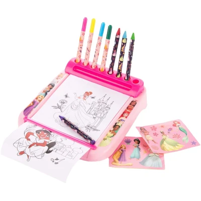 Afbeelding van Disney Prinses Tekenbord met Rol Kleurset, 12dlg.